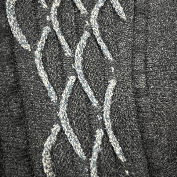 Vintage Protege Collection Men’s Large Gray Cable Knit Sweater grandpacore Black - Picture 3 of 5